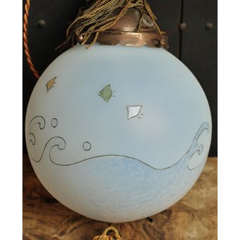 絵付け技法波千鳥球体照明　A1246 