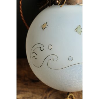 絵付け技法波千鳥球体照明　A1246 