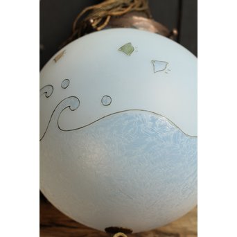 絵付け技法波千鳥球体照明　A1246 