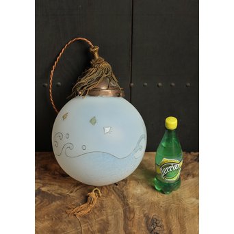 絵付け技法波千鳥球体照明　A1246 