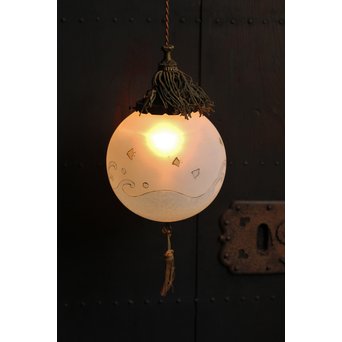 絵付け技法波千鳥球体照明　A1246 