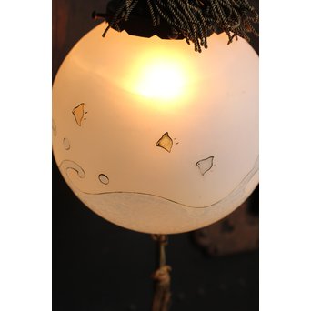 絵付け技法波千鳥球体照明　A1246 