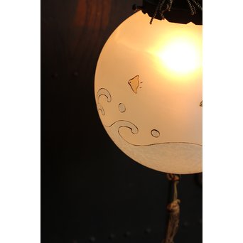 絵付け技法波千鳥球体照明　A1246 