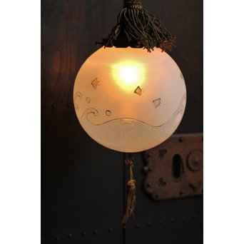 絵付け技法波千鳥球体照明　A1246 