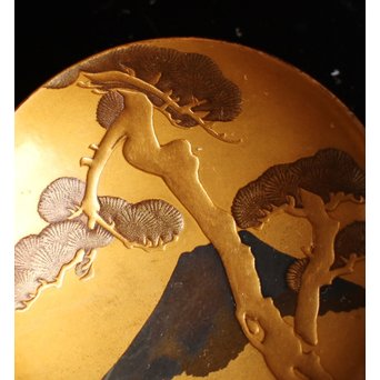 古満寛哉蒔絵三組盃　S1735 