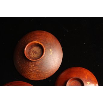 古満寛哉蒔絵三組盃　S1735 