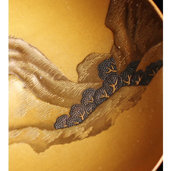 古満寛哉蒔絵三組盃　S1735 