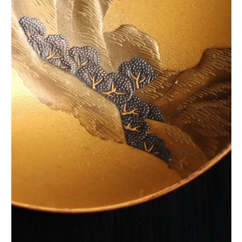 古満寛哉蒔絵三組盃　S1735 