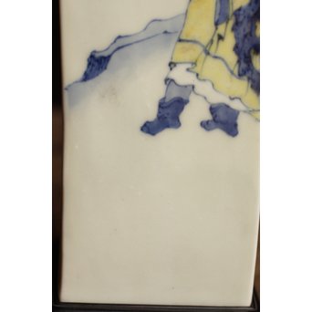 初代三浦竹泉四方花瓶唐木台　S1743 