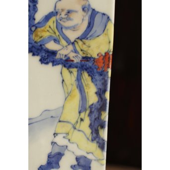 初代三浦竹泉四方花瓶唐木台　S1743 