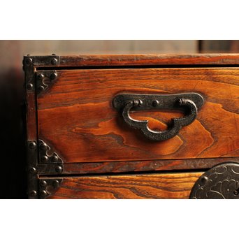 希少米沢桜丸枕箪笥　I222 