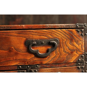 希少米沢桜丸枕箪笥　I222 