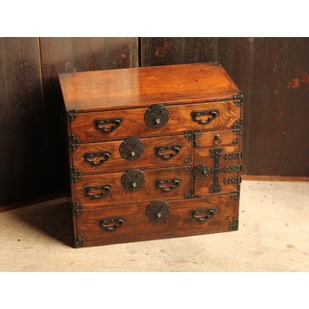 希少米沢桜丸枕箪笥　I222