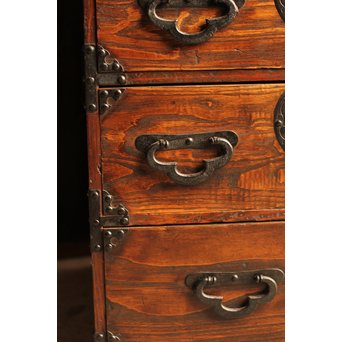 希少米沢桜丸枕箪笥　I222 