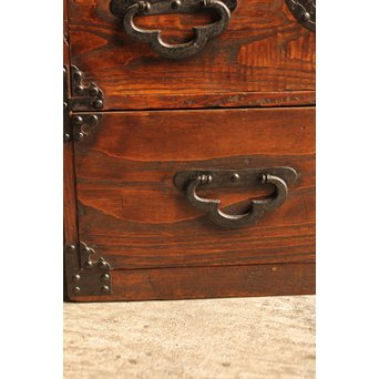 希少米沢桜丸枕箪笥　I222 