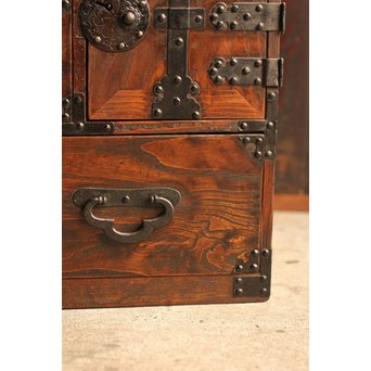 希少米沢桜丸枕箪笥　I222 