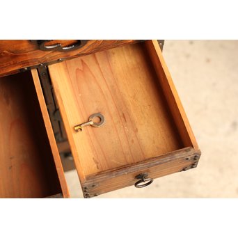 希少米沢桜丸枕箪笥　I222 