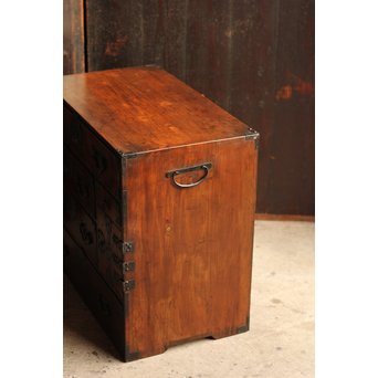 希少米沢桜丸枕箪笥　I222 