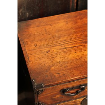 希少米沢桜丸枕箪笥　I222 