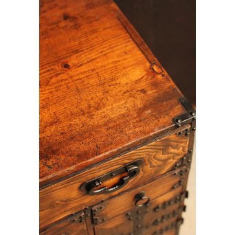 希少米沢桜丸枕箪笥　I222 