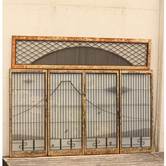 唐塗爛書院欄間5枚1組　R1354