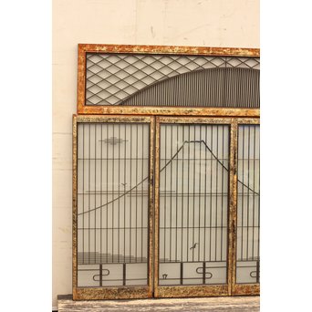 唐塗爛書院欄間5枚1組　R1354 