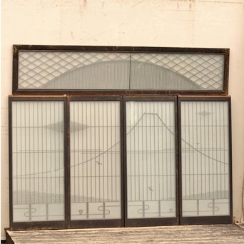 唐塗爛書院欄間5枚1組　R1354 