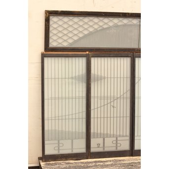 唐塗爛書院欄間5枚1組　R1354 