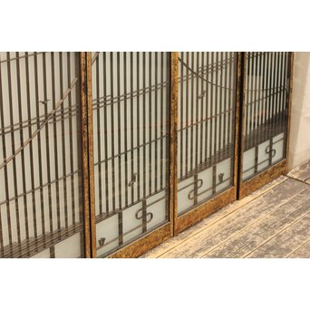 唐塗爛書院欄間5枚1組　R1354 