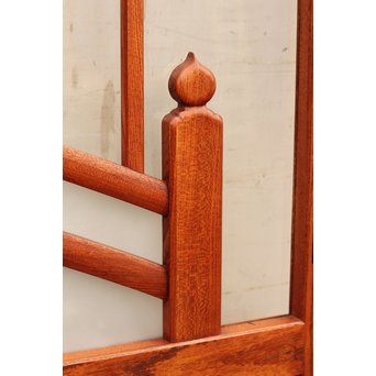 総欅欄干図木彫建具2枚1組　B695 