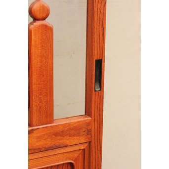 総欅欄干図木彫建具2枚1組　B695 