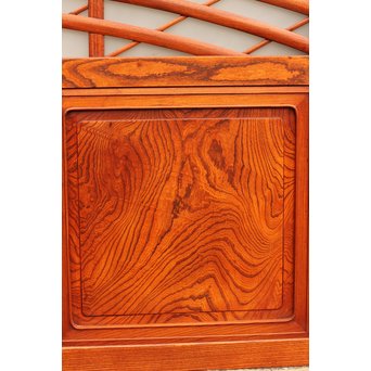 総欅欄干図木彫建具2枚1組　B695 