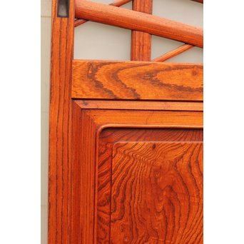 総欅欄干図木彫建具2枚1組　B695 