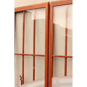 総欅欄干図木彫建具2枚1組　B695 