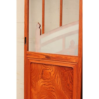 総欅欄干図木彫建具2枚1組　B695 