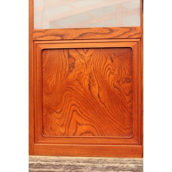 総欅欄干図木彫建具2枚1組　B695 