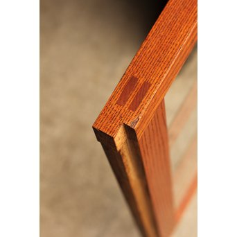 総欅欄干図木彫建具2枚1組　B695 