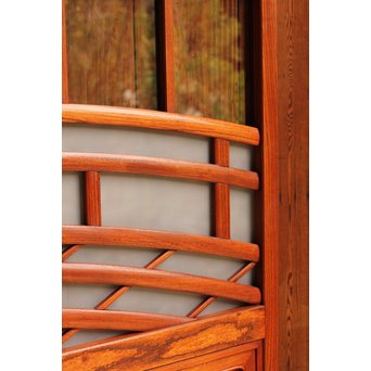 総欅欄干図木彫建具2枚1組　B695 