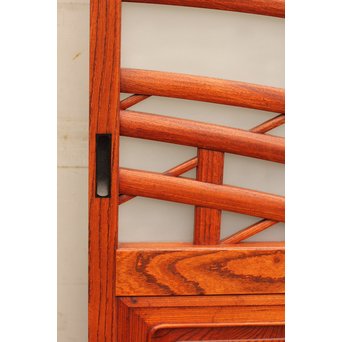 総欅欄干図木彫建具2枚1組　B695 