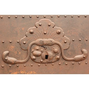 鉄づくし巾着金具格子蔵戸　W356 