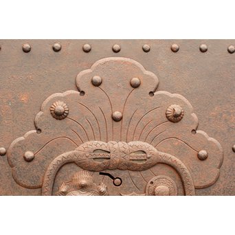 鉄づくし巾着金具格子蔵戸　W356 