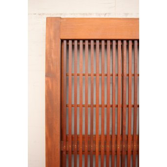 墨絵とプレスガラスの細身格子戸　2枚1組　L593 