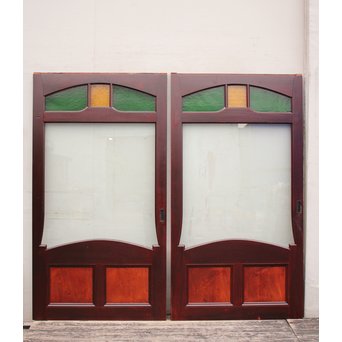 極上ダイア色ガラスの豪華ガラス建具　2枚1組　GD743 