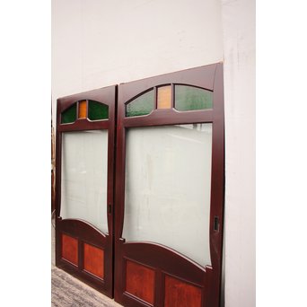 極上ダイア色ガラスの豪華ガラス建具　2枚1組　GD743 