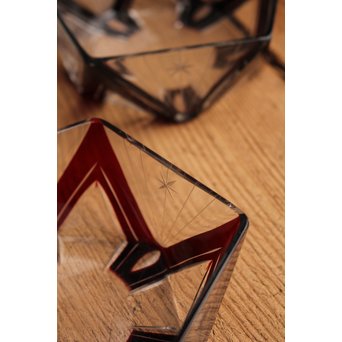 アールデコ五角形赤切子向付　5客1組　S1884 