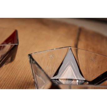 アールデコ五角形赤切子向付　5客1組　S1884 