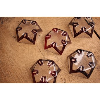 アールデコ五角形赤切子向付　5客1組　S1884 