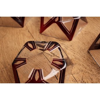 アールデコ五角形赤切子向付　5客1組　S1884 