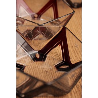 アールデコ五角形赤切子向付　5客1組　S1884 