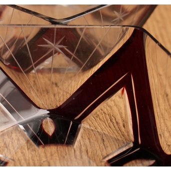 アールデコ五角形赤切子向付　5客1組　S1884 